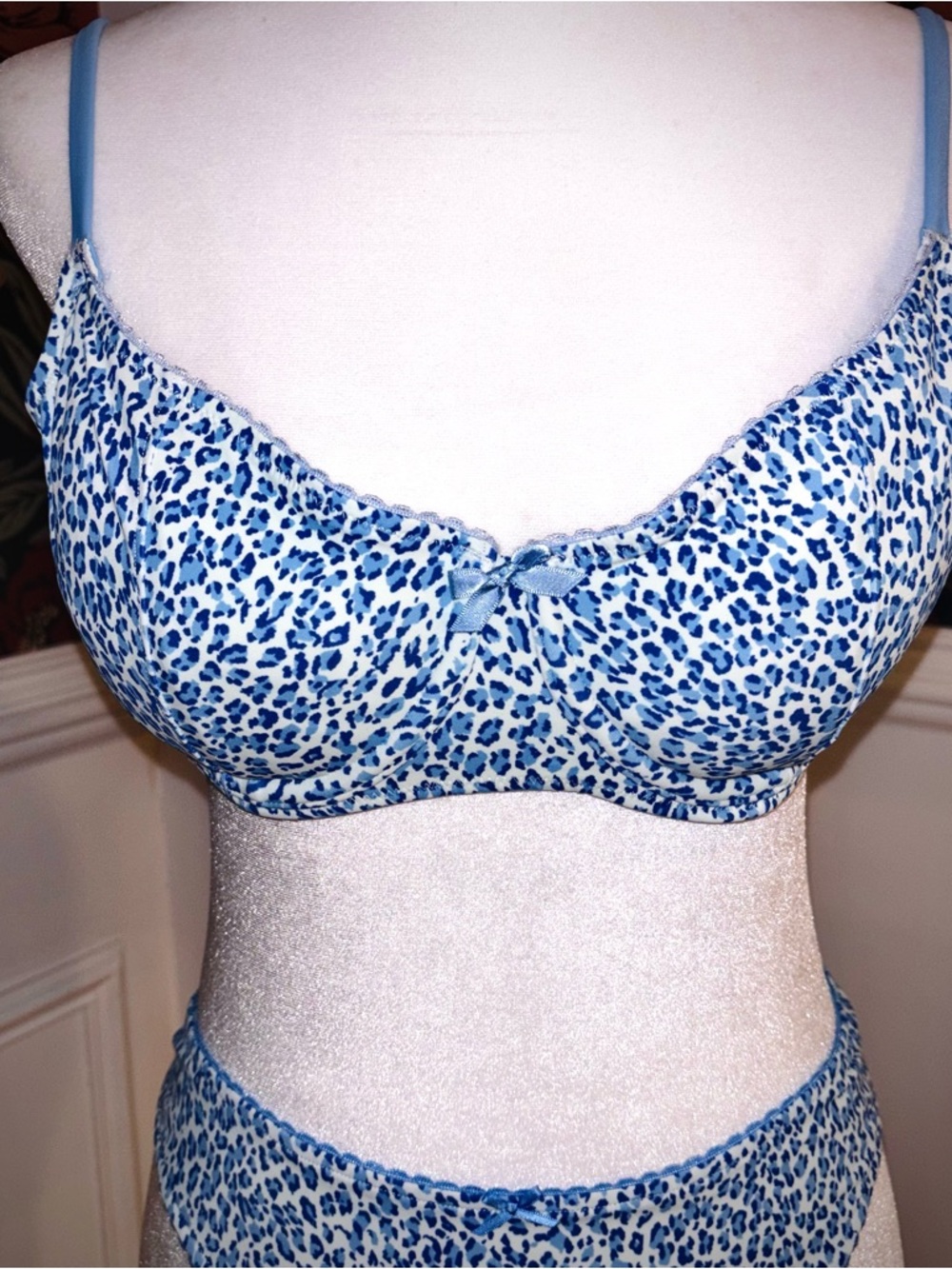 NWT 🌀🩵 VS PINK Blue Leopard Bikini Set - Picture 6 of 15